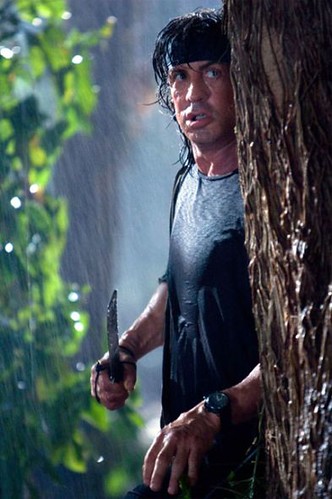 John Rambo holding knife