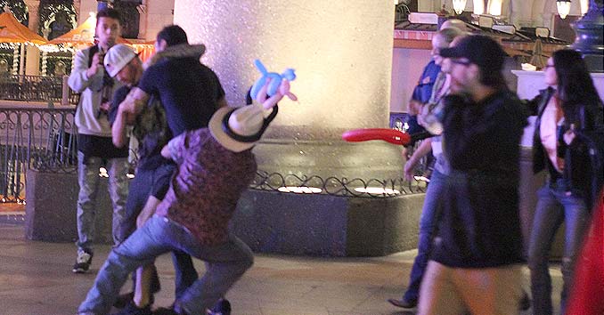 Innocent people being attacked during a protest that turned into a riot