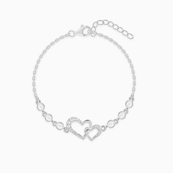 Silver Duoheart Bracelet