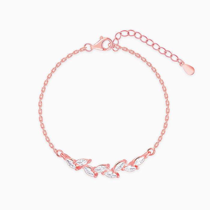 Rose Gold Zirconia Ferns Bracelet
