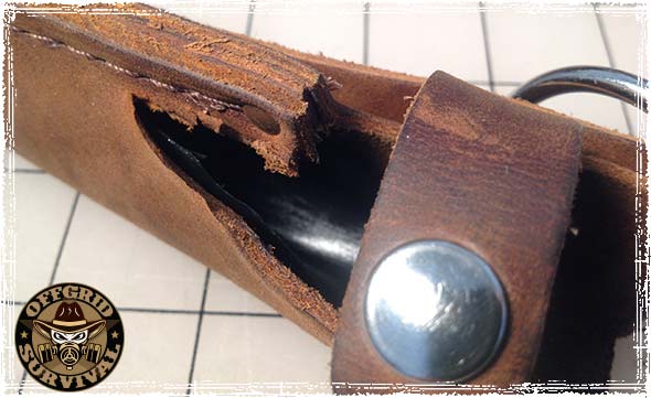 Closeup of the Damaged Bushcrafter Sheath