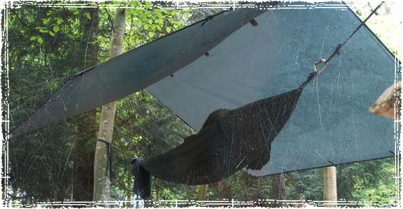 Camping under a Tarp in a Hammock