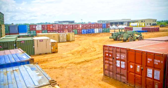 Yard full of Shipping Containers