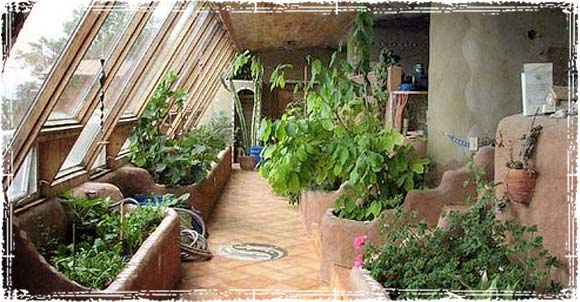Sustainable Garden inside an Earthship