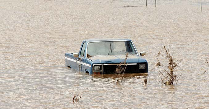 Truck Stuck in a Flood