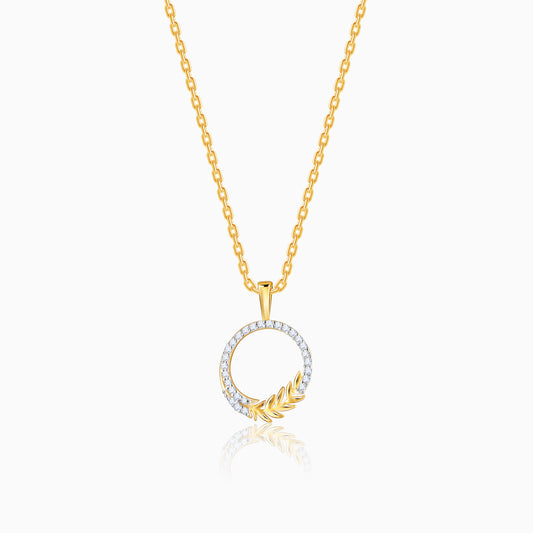 Gold Enchanted Foliage Lab Grown Diamond Pendant