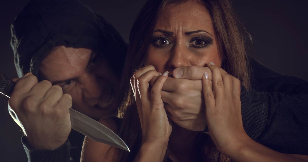 Attacker with a knife