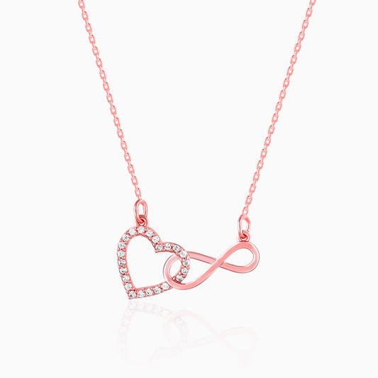 Rose Gold Sparkling Infinity Necklace