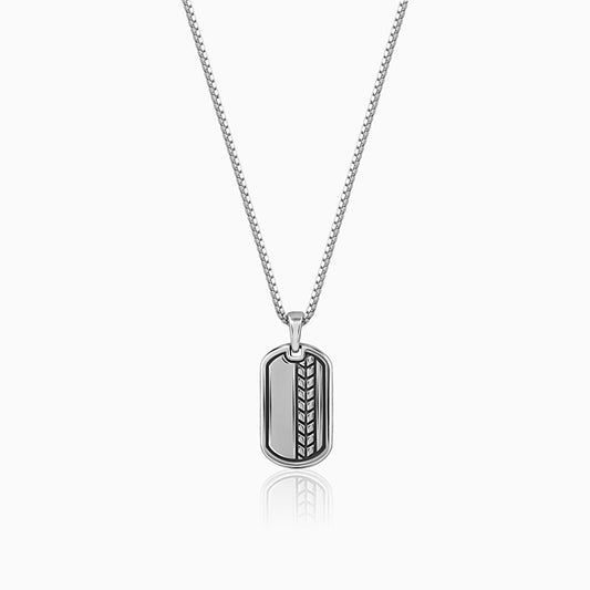Oxidised Silver Everlasting Pendant With Box Chain