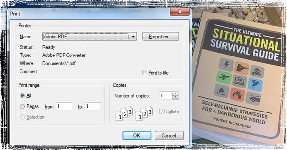 How to Print your own Survival PDFs Screenshot