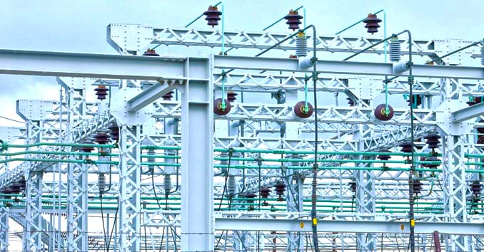 Transformers and Power Equipment at an Electrical Substation