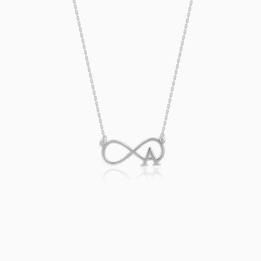 Silver Personalised Infinity Initial Necklace