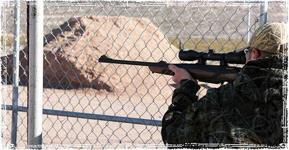 Practicing shooting at the Gun Range
