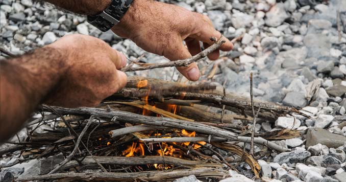 Tinder for starting a fire